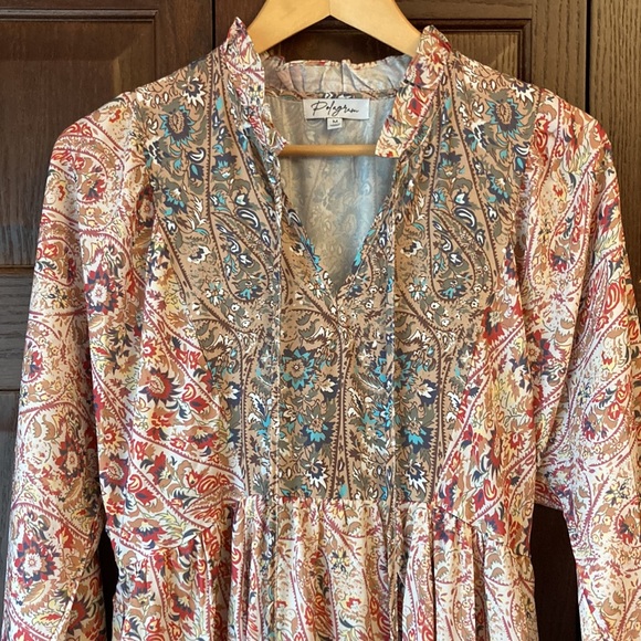 Polagram Boho paisley midi dress size M - Picture 3 of 8